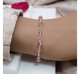 Toupie Light Rose bracelet artisanal en Argent 925