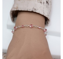 Toupie Light Rose bracelet artisanal en Argent 925