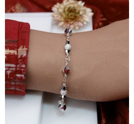 Toupie Crystal CAL 2X bracelet artisanal en Argent 925