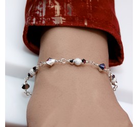 Toupie Crystal CAL 2X bracelet artisanal en Argent 925