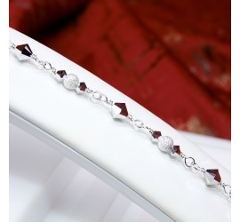 Toupie Crystal CAL 2X bracelet artisanal en Argent 925