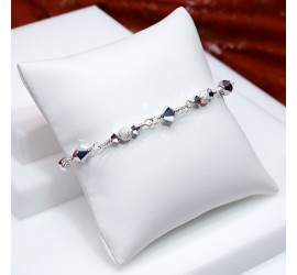 Toupie Crystal CAL 2X bracelet artisanal en Argent 925