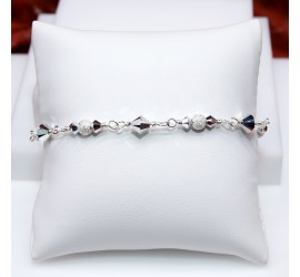 Toupie Crystal CAL 2X bracelet artisanal en Argent 925