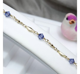 Toupie Tanzanite bracelet artisanal plaqué or