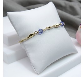 Toupie Tanzanite bracelet artisanal plaqué or