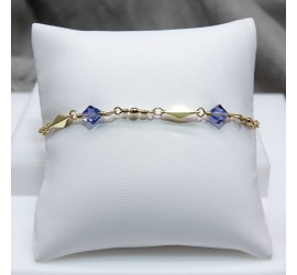 Toupie Tanzanite bracelet artisanal plaqué or