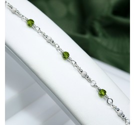 Ronde Olivine bracelet artisanal en Argent 925