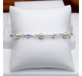 Ronde Cream bracelet artisanal en Argent 925