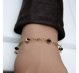 Toupie Crystal Metallic Light Gold 2X bracelet artisanal plaqué or