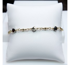 Toupie Crystal Metallic Light Gold 2X bracelet artisanal plaqué or