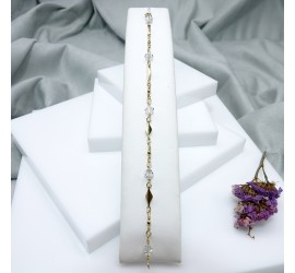 Toupie Crystal Moonlight bracelet artisanal plaqué or