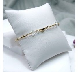 Toupie Crystal Moonlight bracelet artisanal plaqué or