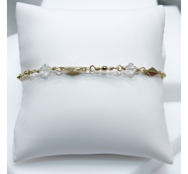 Toupie Crystal Moonlight bracelet artisanal plaqué or