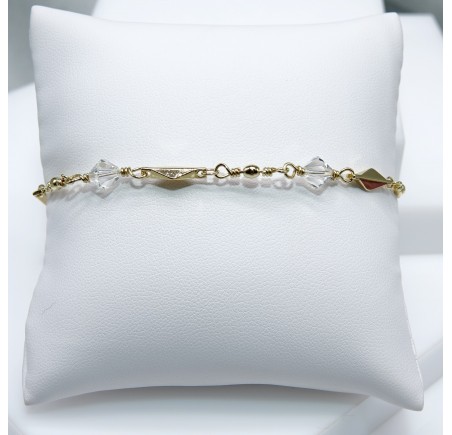 Toupie Crystal Moonlight bracelet artisanal plaqué or