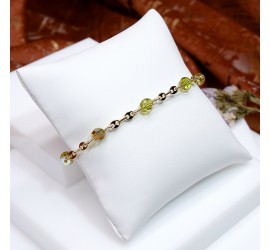 Ronde Lime bracelet artisanal grain de café plaqué or