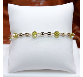 Ronde Lime bracelet artisanal grain de café plaqué or