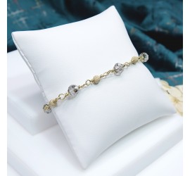 Ronde Crystal Satin bracelet artisanal plaqué or