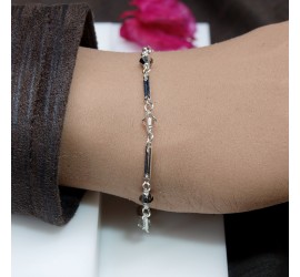 Toupie Silver Night et Silver shade bracelet artisanal argenté