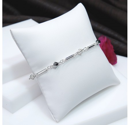 Toupie Silver Night et Silver shade bracelet artisanal argenté