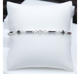 Toupie Silver Night et Silver shade bracelet artisanal argenté